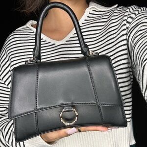 Elegant Black Handbag W/ Chain NEW